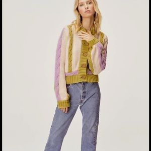 For Love and Lemons Crystal Color-Blocked Cardigan